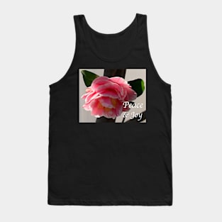 Peace And Joy - Pink And White Camellia Bloom Tank Top